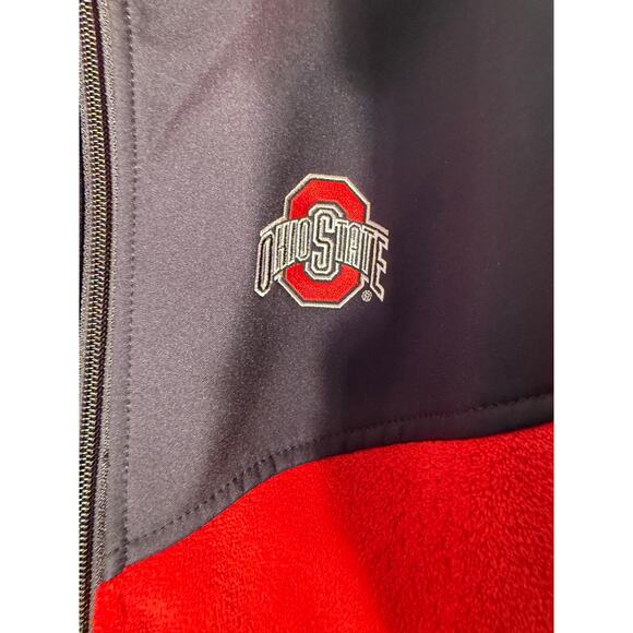 Columbia Ohio State Buckeyes Red Black Jacket Large Women's Fleece - Picture 2 of 5